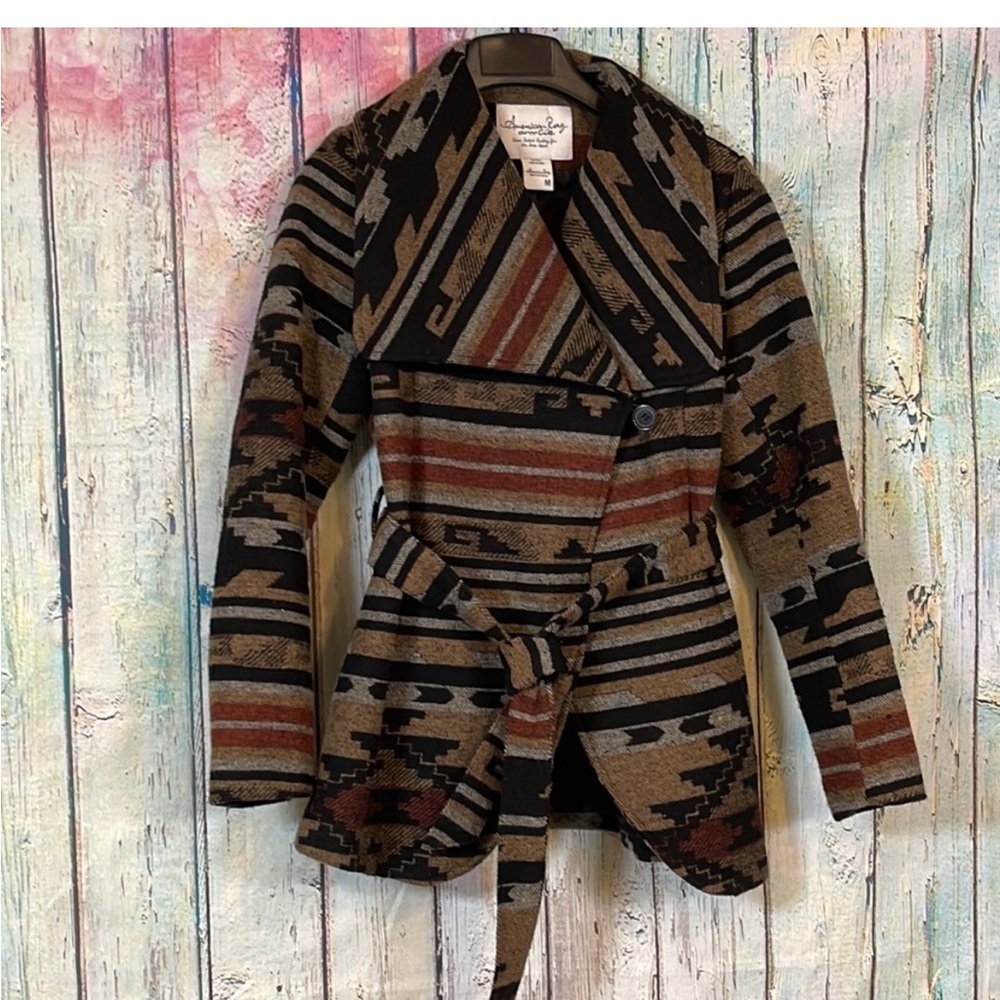 American Rag Multicolor Native American Patterned Cape Jacket